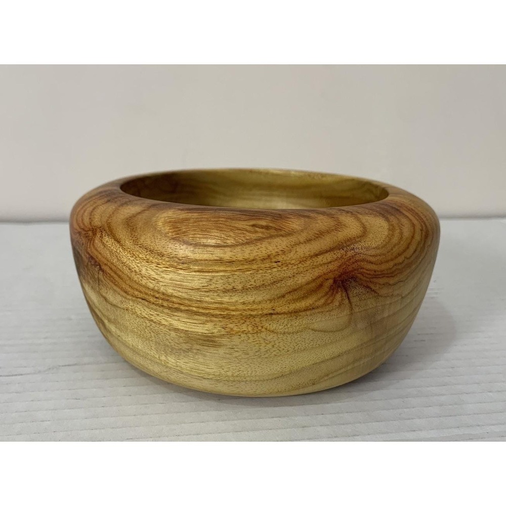 Canary Wood Turned Wooden Bowl Handmade Centrepiece 6"